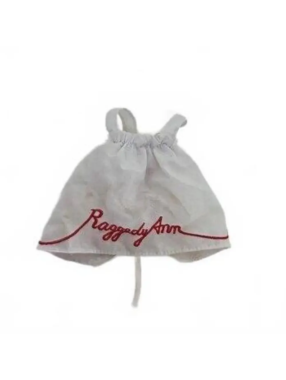 Vintage Raggedy Ann Doll Clothing Set White Dress & Embroidered Apron Pinafore